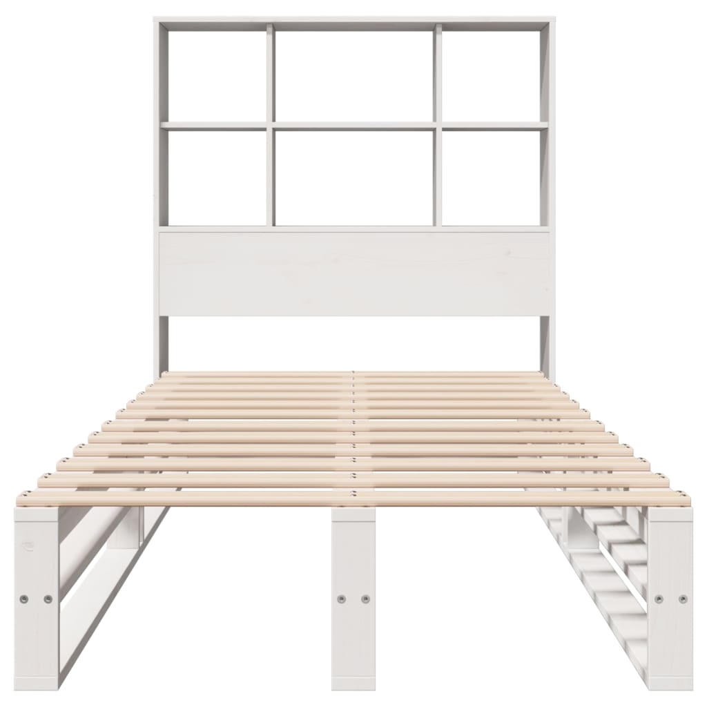 Bookcase Bed without Mattress White 100x200 cm Solid Wood