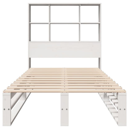 Bookcase Bed without Mattress White 100x200 cm Solid Wood