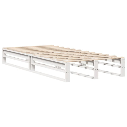 Bookcase Bed without Mattress White 100x200 cm Solid Wood