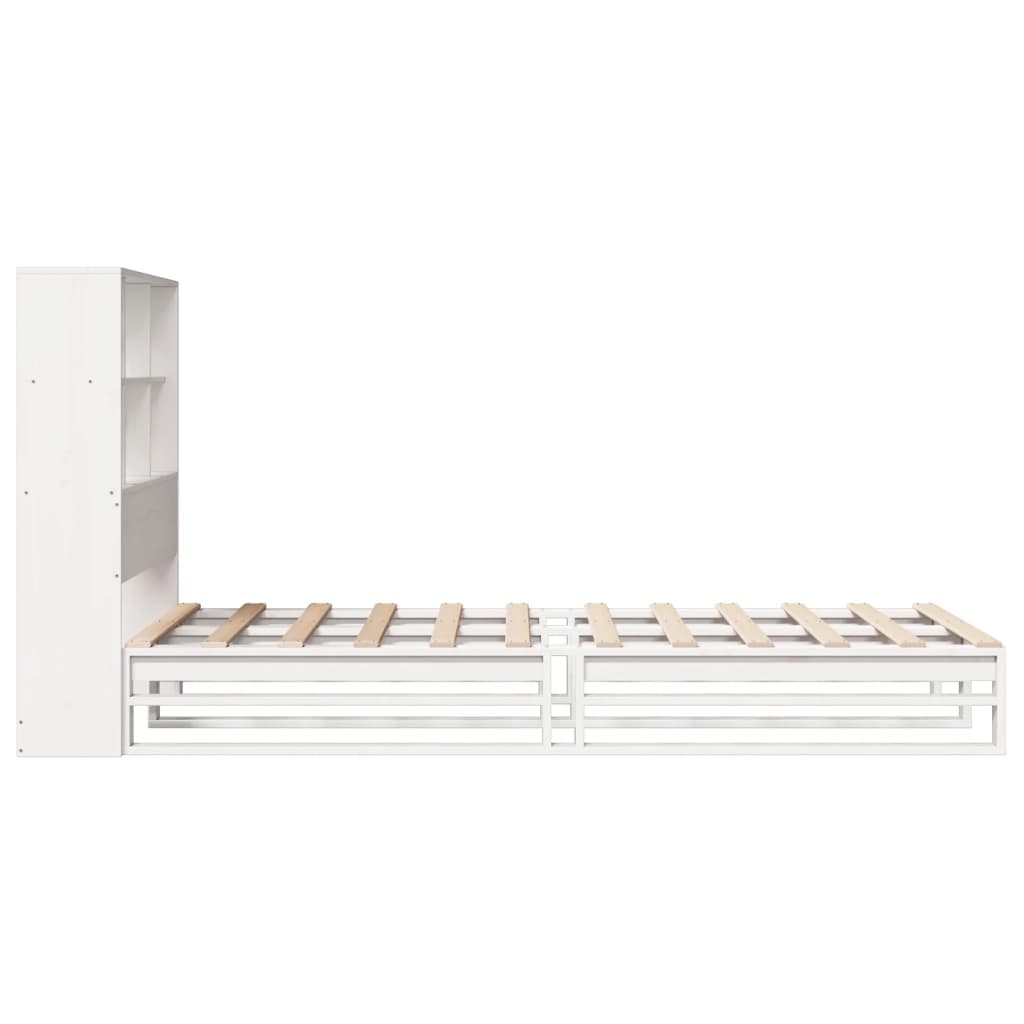 Bookcase Bed without Mattress White 100x200 cm Solid Wood