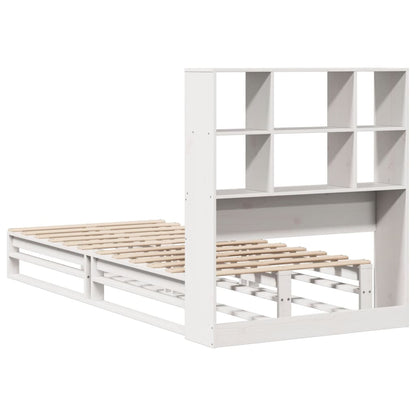 Bookcase Bed without Mattress White 100x200 cm Solid Wood