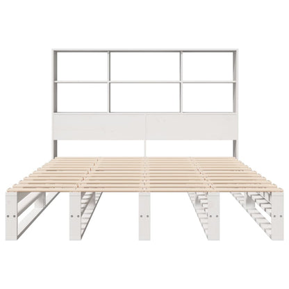 Bookcase Bed without Mattress White 120x200 cm Solid Wood