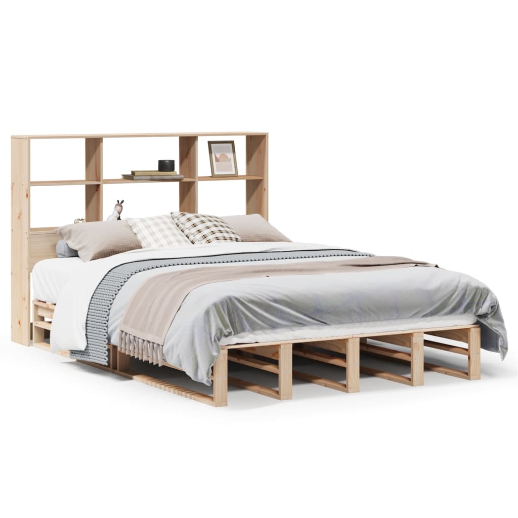 Bookcase Bed without Mattress 140x200 cm Solid Wood