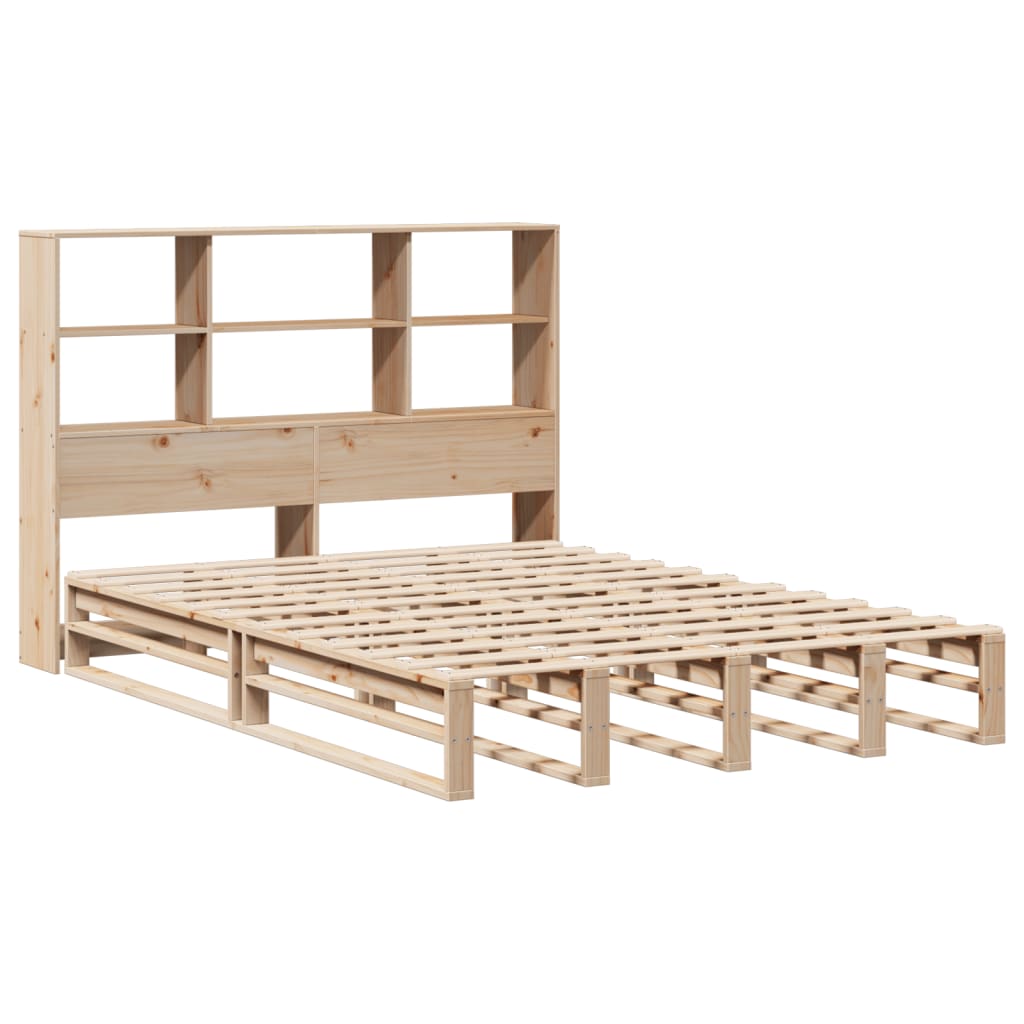 Bookcase Bed without Mattress 140x200 cm Solid Wood