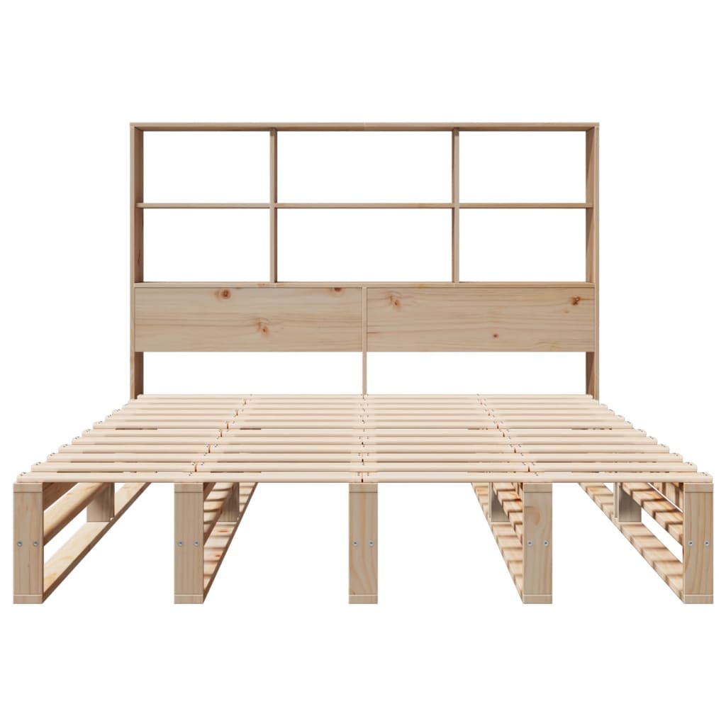 Bookcase Bed without Mattress 140x200 cm Solid Wood