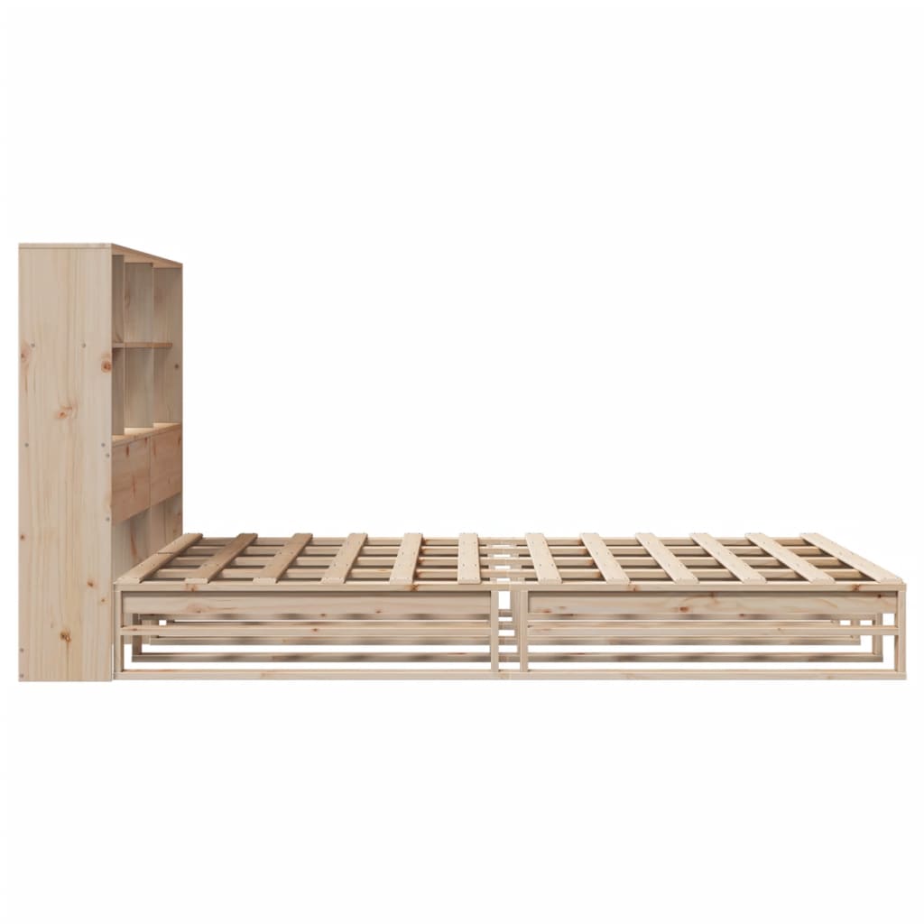 Bookcase Bed without Mattress 140x200 cm Solid Wood