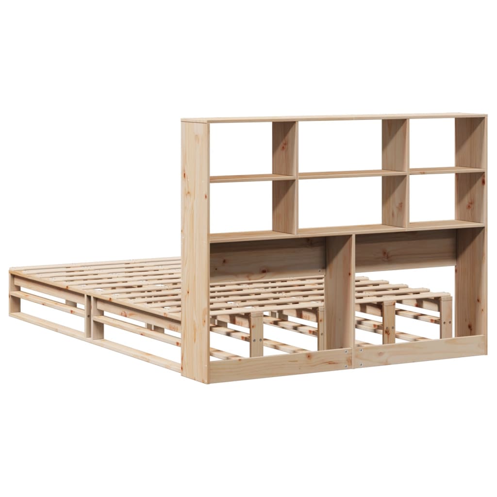 Bookcase Bed without Mattress 140x200 cm Solid Wood