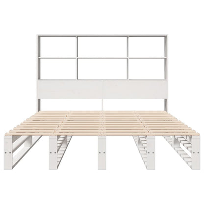 Bookcase Bed without Mattress White 160x200 cm Solid Wood