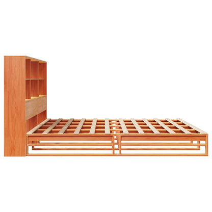 Bookcase Bed without Mattress Wax Brown 180x200 cm Super King Solid Wood