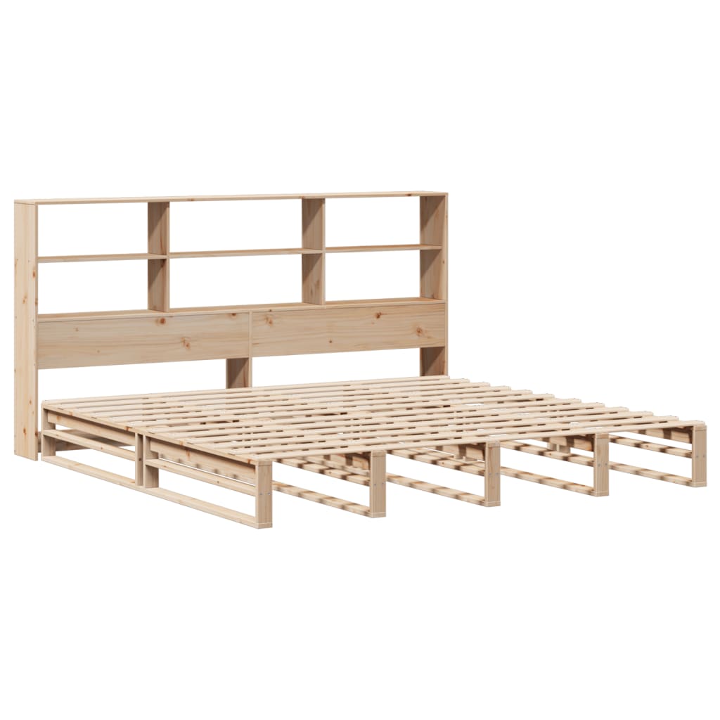 Bookcase Bed without Mattress 200x200 cm Solid Wood