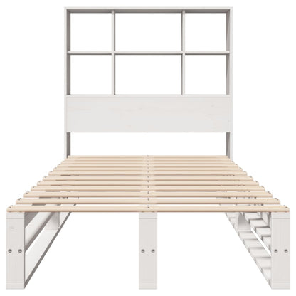 Bookcase Bed without Mattress White 90x190 cm Single Solid Wood