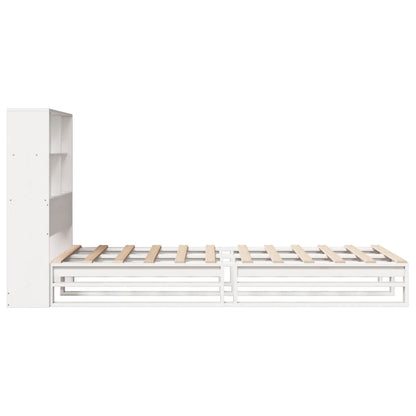 Bookcase Bed without Mattress White 90x190 cm Single Solid Wood