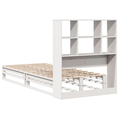 Bookcase Bed without Mattress White 90x190 cm Single Solid Wood