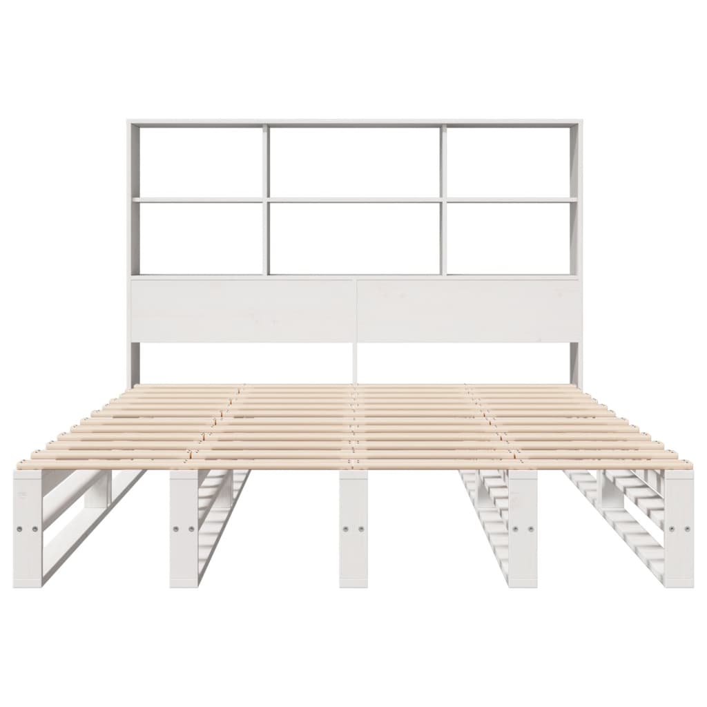 Bookcase Bed without Mattress White 120x190 cm Small Double Solid Wood