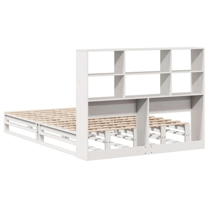 Bookcase Bed without Mattress White 120x190 cm Small Double Solid Wood