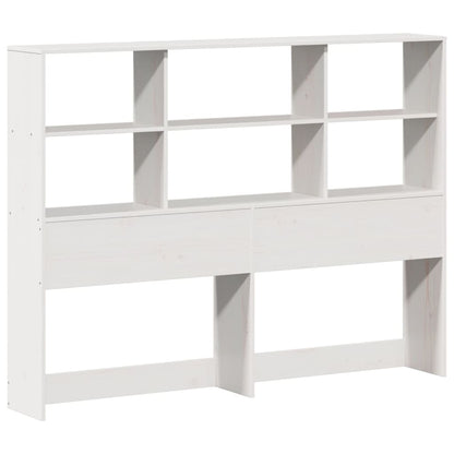 Bookcase Bed without Mattress White 135x190 cm Double Solid Wood