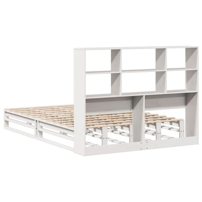 Bookcase Bed without Mattress White 140x190 cm Solid Wood