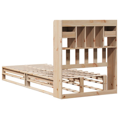 Bookcase Bed without Mattress 90x200 cm Solid Wood Pine