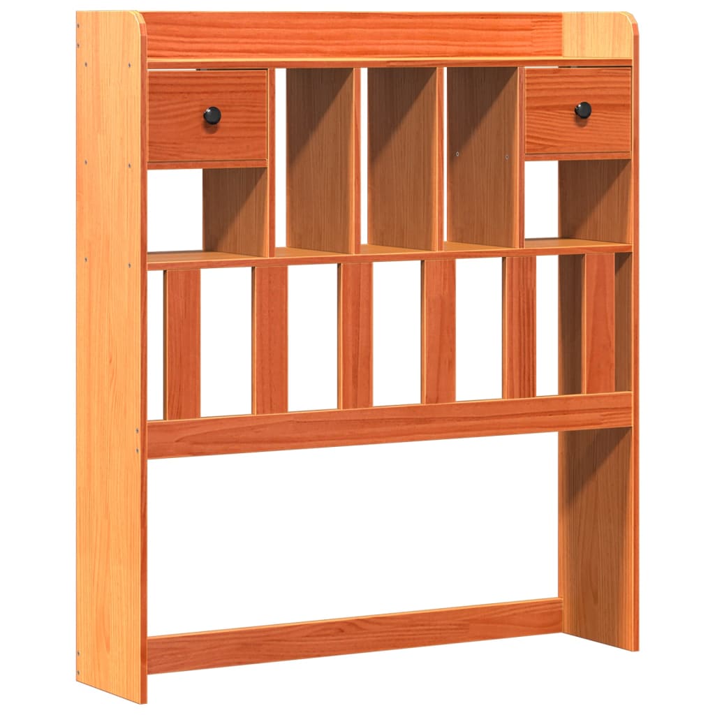 Bookcase Bed without Mattress Wax Brown 90x200 cm Solid Wood Pine