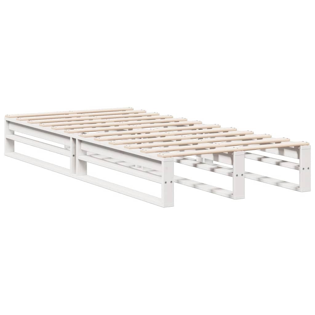 Bookcase Bed without Mattress White 100x200 cm Solid Wood Pine