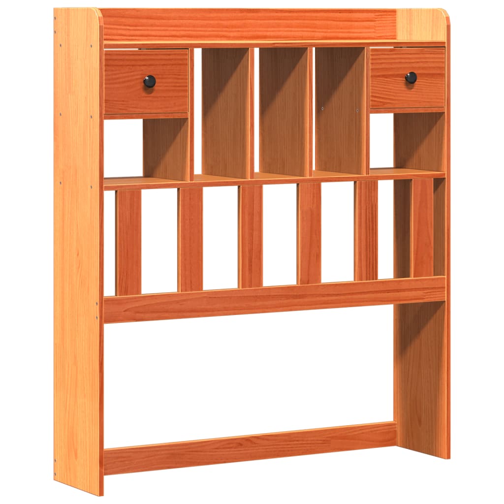 Bookcase Bed without Mattress Wax Brown 100x200 cm Solid Wood Pine