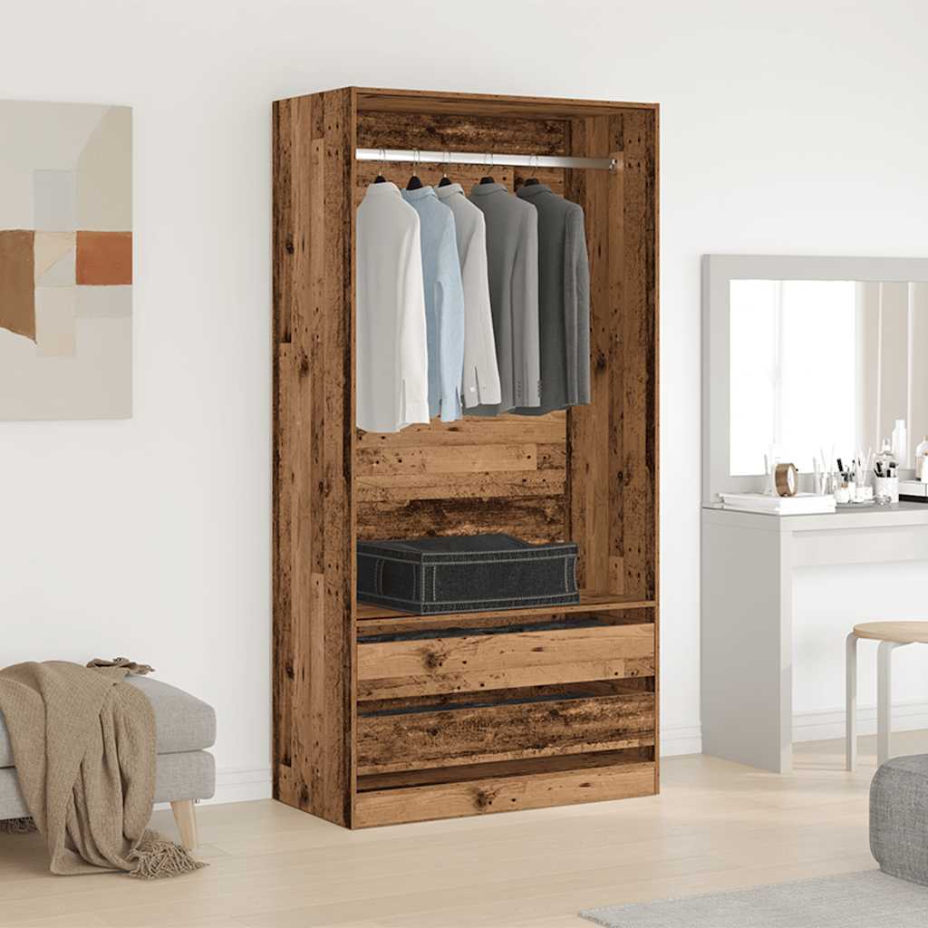 Wardrobe Old Wood 100x50x200 cm Engineered Wood