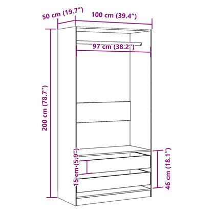 Wardrobe Artisan Oak 100x50x200 cm Engineered Wood