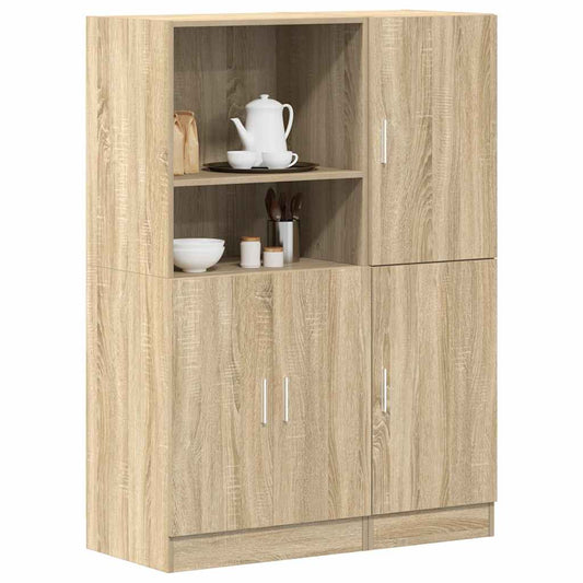 2 Piece Kitchen Cabinet Set Sonoma Oak Engineered Wood