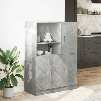 2 Piece Kitchen Cabinet Set Concrete Grey Engineered Wood