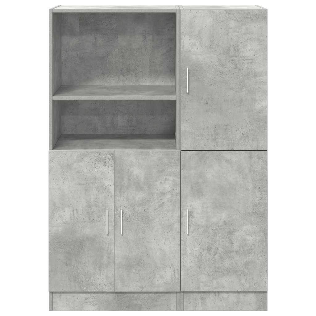 2 Piece Kitchen Cabinet Set Concrete Grey Engineered Wood