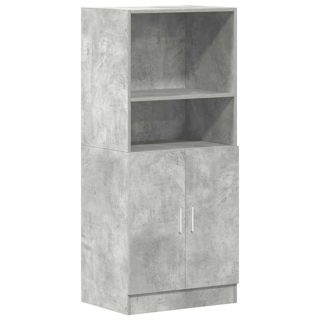 2 Piece Kitchen Cabinet Set Concrete Grey Engineered Wood