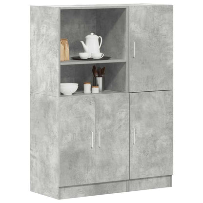 2 Piece Kitchen Cabinet Set Concrete Grey Engineered Wood