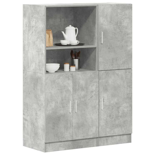 2 Piece Kitchen Cabinet Set Concrete Grey Engineered Wood