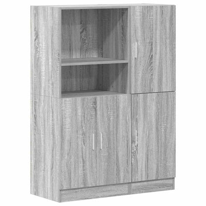 2 Piece Kitchen Cabinet Set Grey Sonoma Engineered Wood