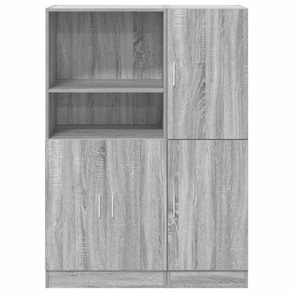 2 Piece Kitchen Cabinet Set Grey Sonoma Engineered Wood