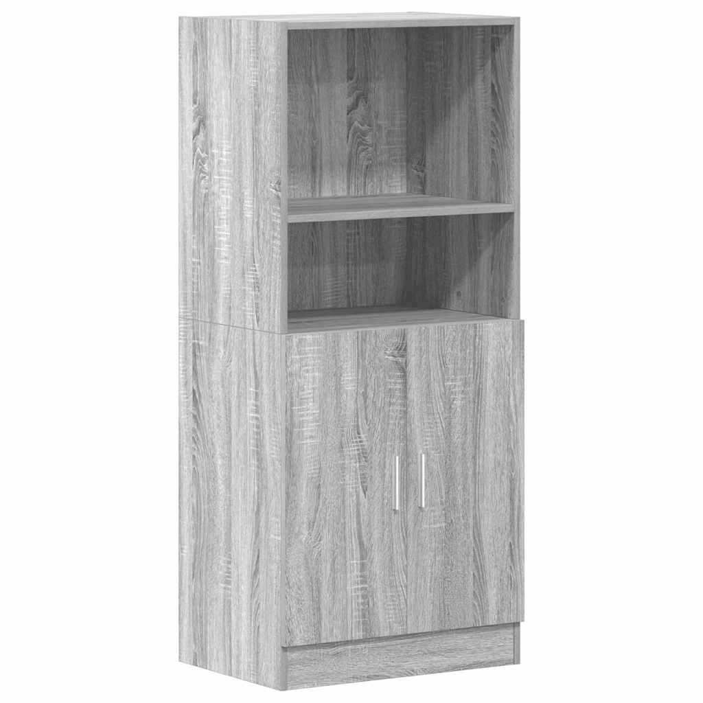 2 Piece Kitchen Cabinet Set Grey Sonoma Engineered Wood