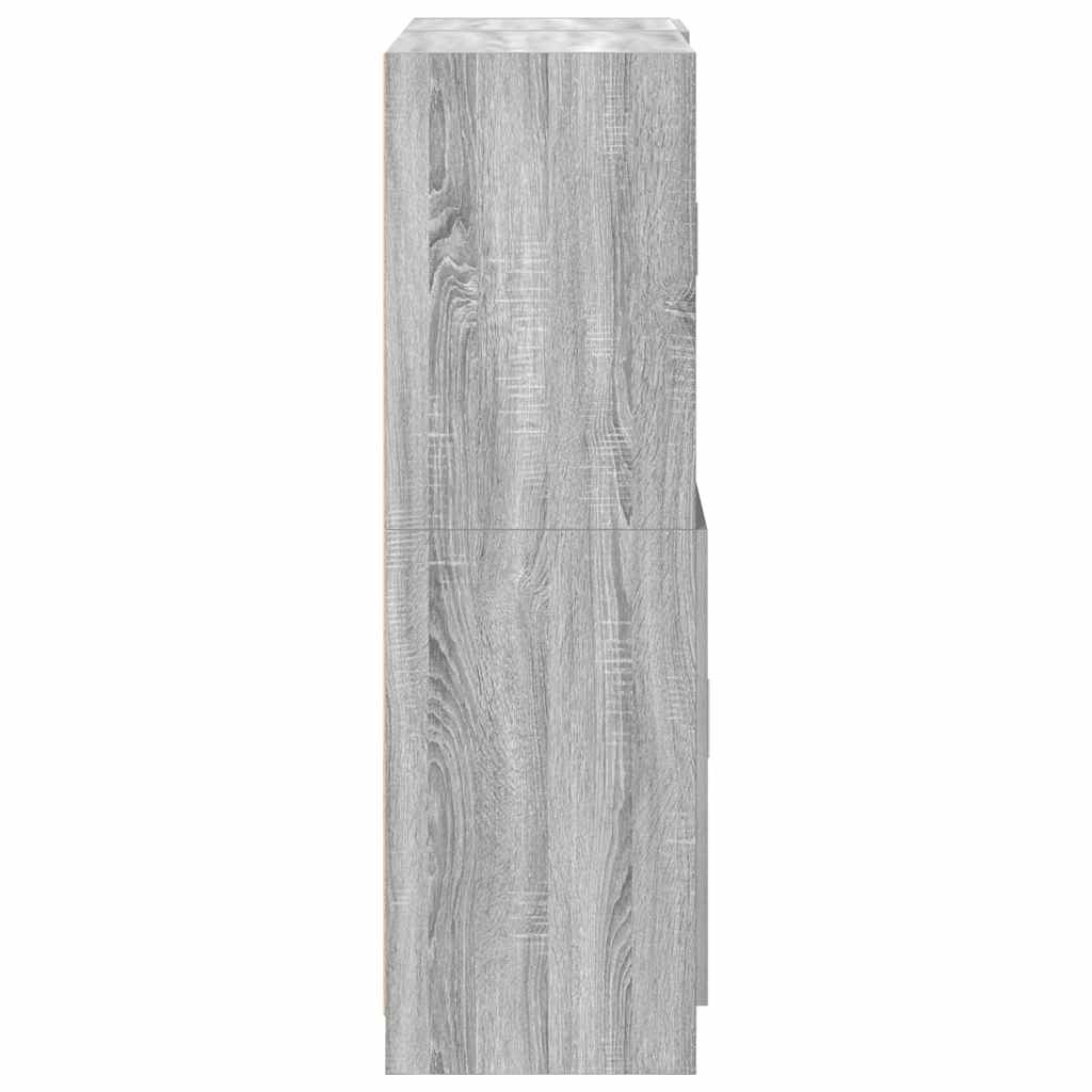 2 Piece Kitchen Cabinet Set Grey Sonoma Engineered Wood