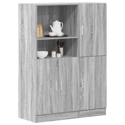 2 Piece Kitchen Cabinet Set Grey Sonoma Engineered Wood