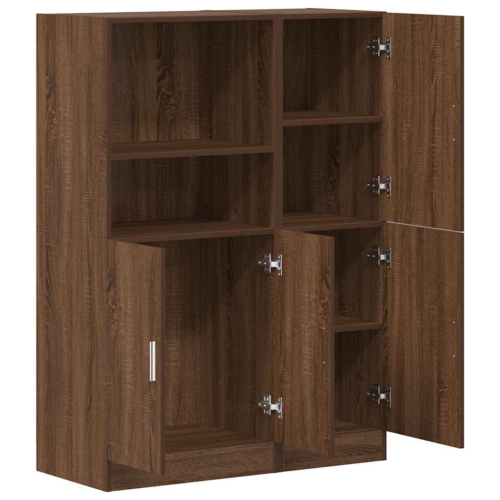 2 Piece Kitchen Cabinet Set Brown Oak Engineered Wood