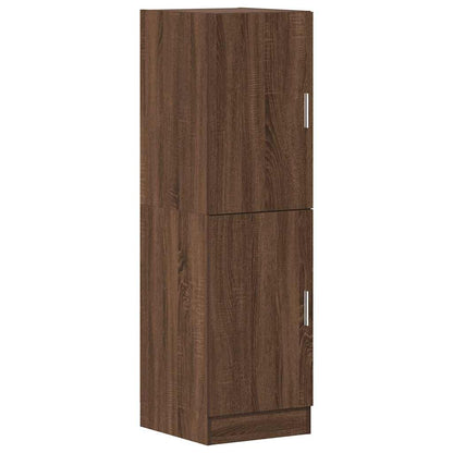 2 Piece Kitchen Cabinet Set Brown Oak Engineered Wood