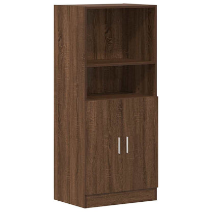 2 Piece Kitchen Cabinet Set Brown Oak Engineered Wood