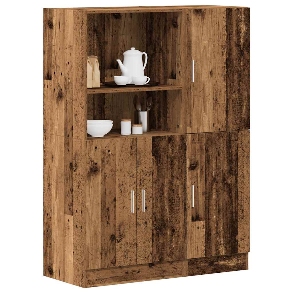 2 Piece Kitchen Cabinet Set Old Wood Engineered Wood