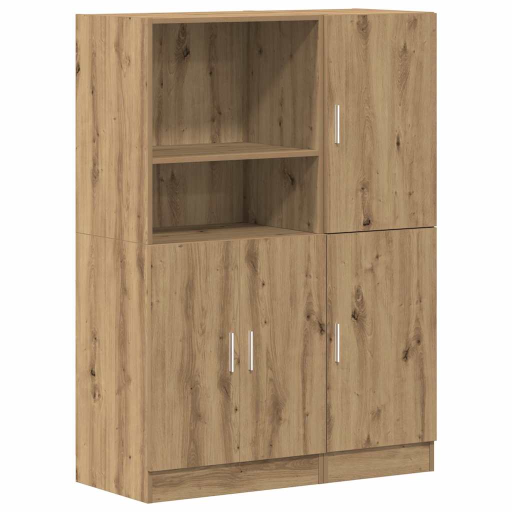 2 Piece Kitchen Cabinet Set Artisian Oak Engineered Wood