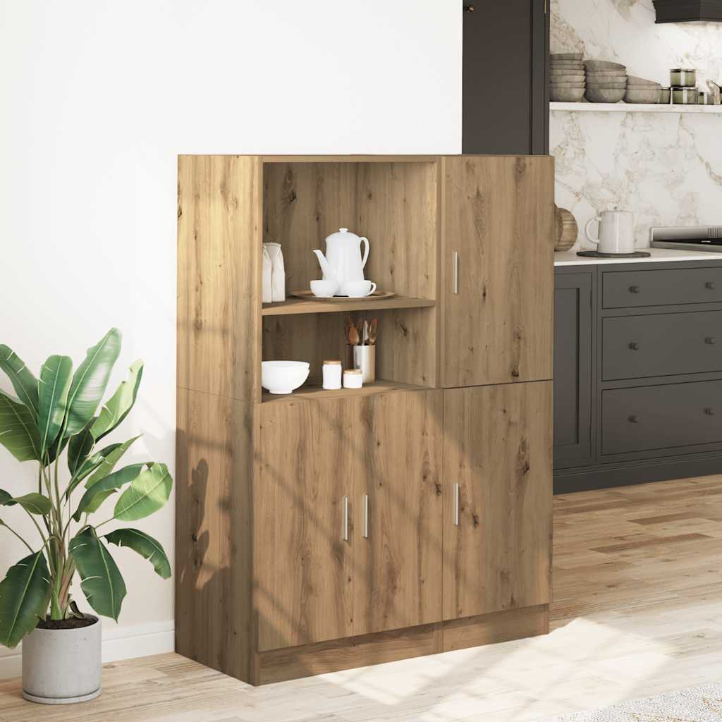 2 Piece Kitchen Cabinet Set Artisian Oak Engineered Wood