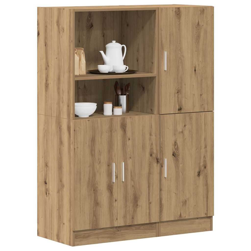 2 Piece Kitchen Cabinet Set Artisian Oak Engineered Wood