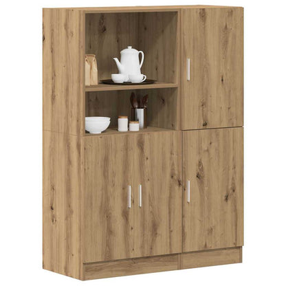 2 Piece Kitchen Cabinet Set Artisian Oak Engineered Wood