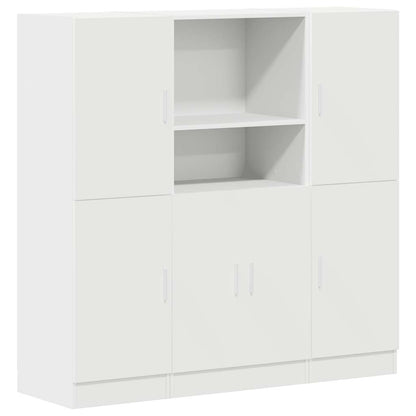 3 Piece Kitchen Cabinet Set White Engineered Wood