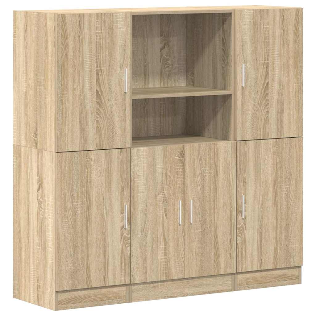 3 Piece Kitchen Cabinet Set Sonoma Oak Engineered Wood