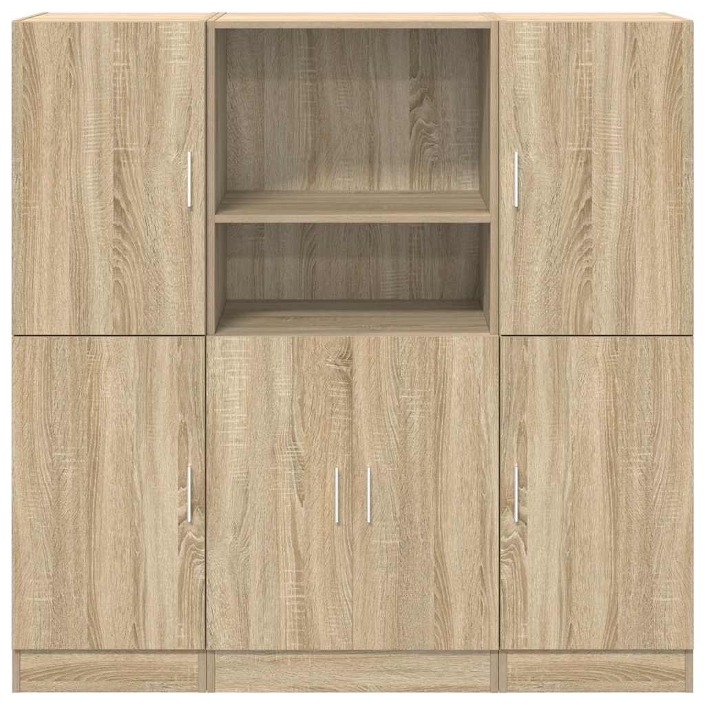 3 Piece Kitchen Cabinet Set Sonoma Oak Engineered Wood