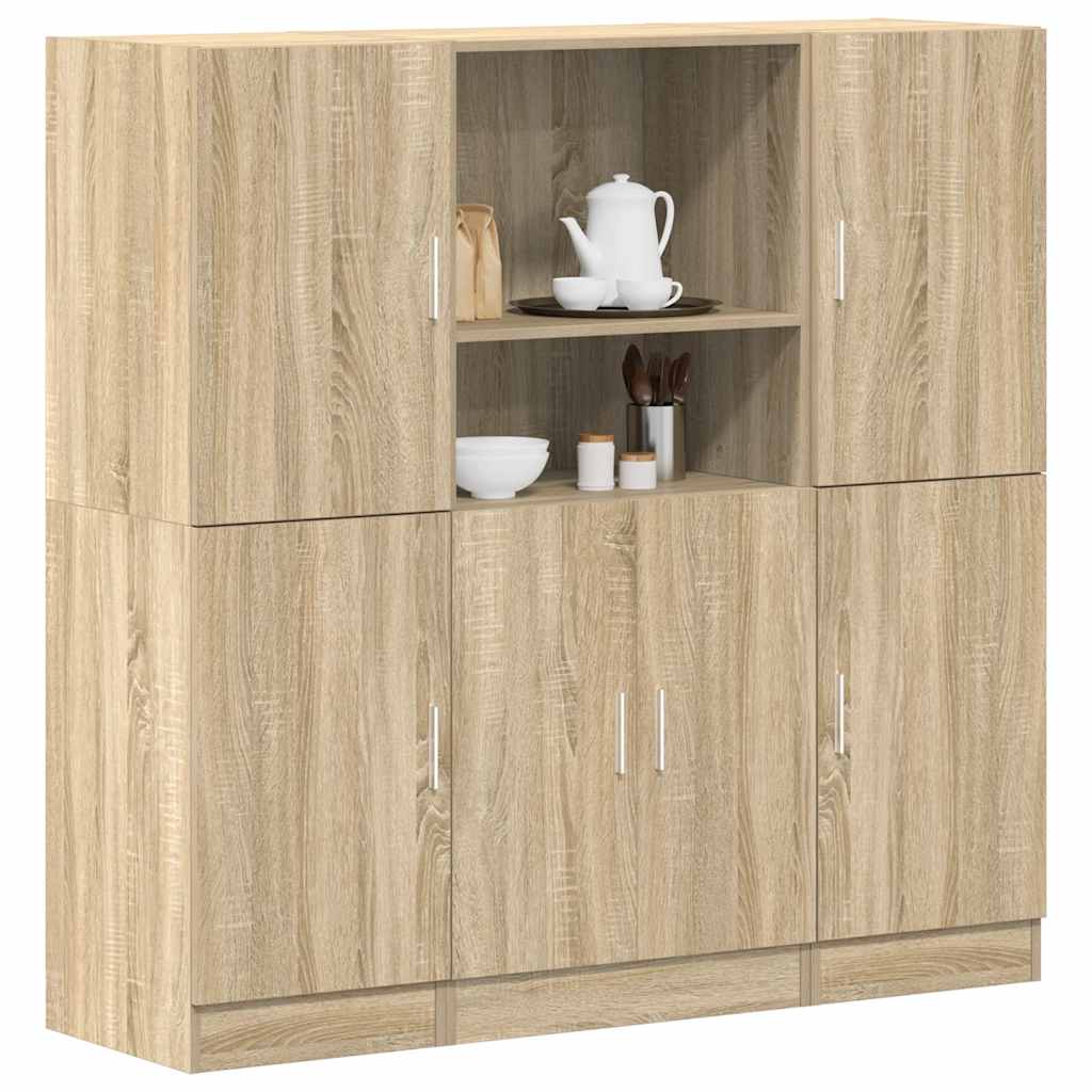 3 Piece Kitchen Cabinet Set Sonoma Oak Engineered Wood